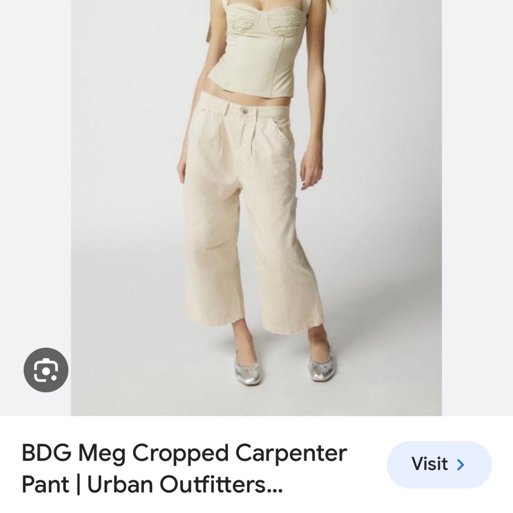 Urban Outfitters (UO) - BDG Off White Cropped Baggy Pants - Size 4